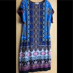Sandra Darren multi-colored lined dress size 14